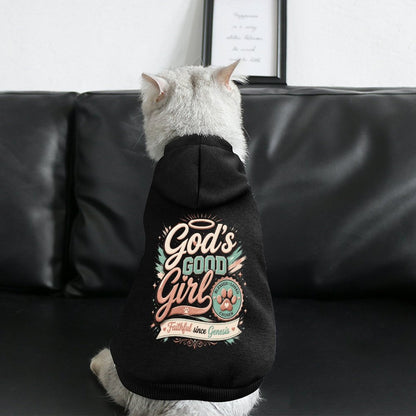 God's Good Girl Christian Pet Hooded Pullover Sweatshirt Dog/Cat Hoodie Warm, Soft & Breathable - ClaimedbyGodDesigns