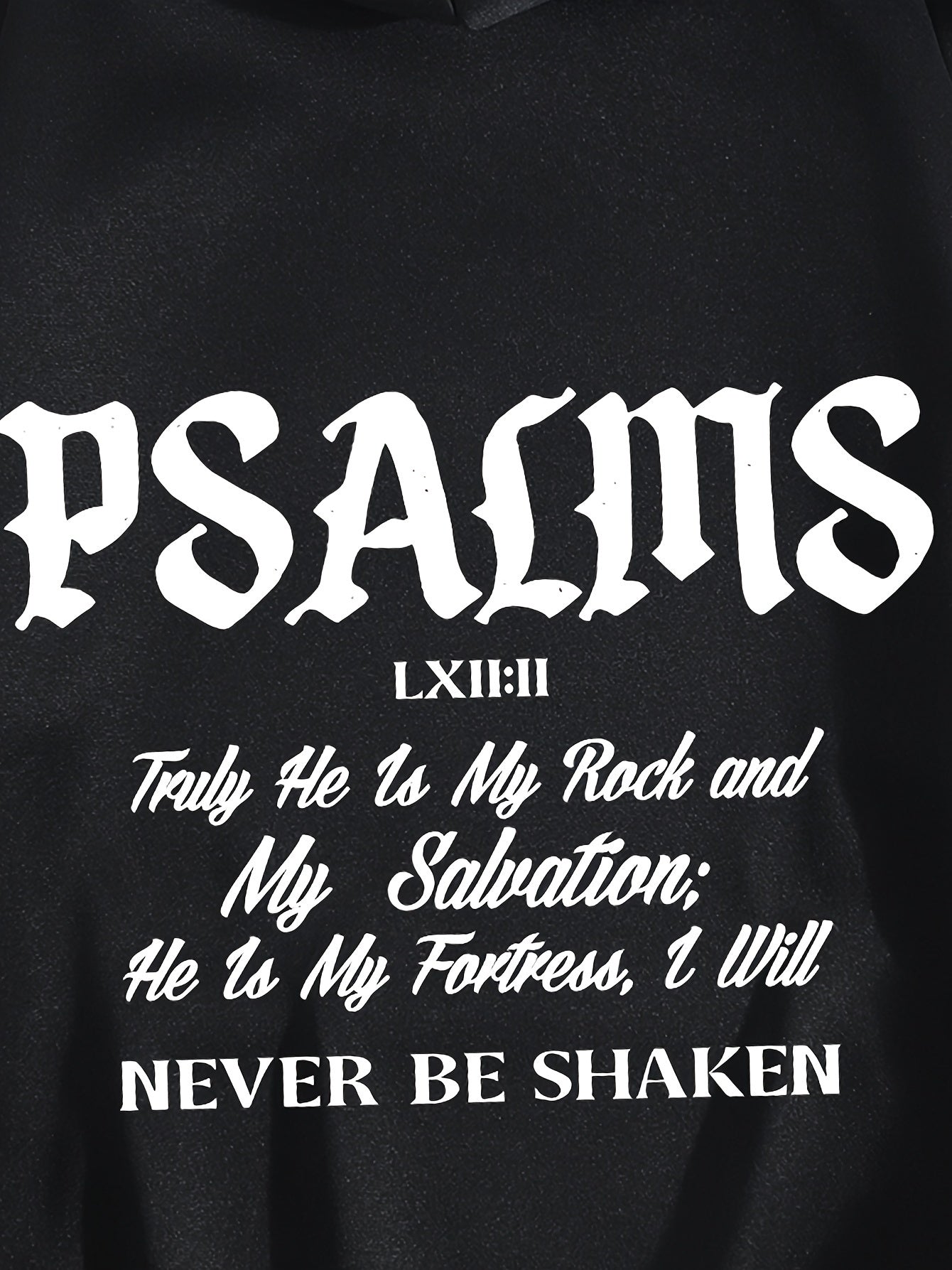 Psalm 62:2 I Will Never Be Shaken Plus Size Women's Christian Pullover Hooded Sweatshirt claimedbygoddesigns