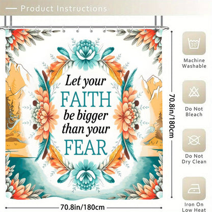 Let Your Faith Be Bigger Than Your Fears Christian Waterproof Shower Curtain