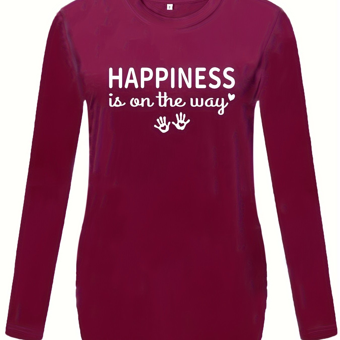 Happiness Is On The Way Women's Christian Maternity Pullover Sweatshirt claimedbygoddesigns