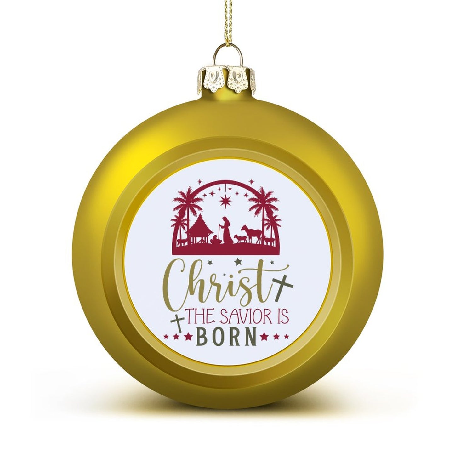 Christ The Savior Is Born Christian Christmas Tree Hanging Ball