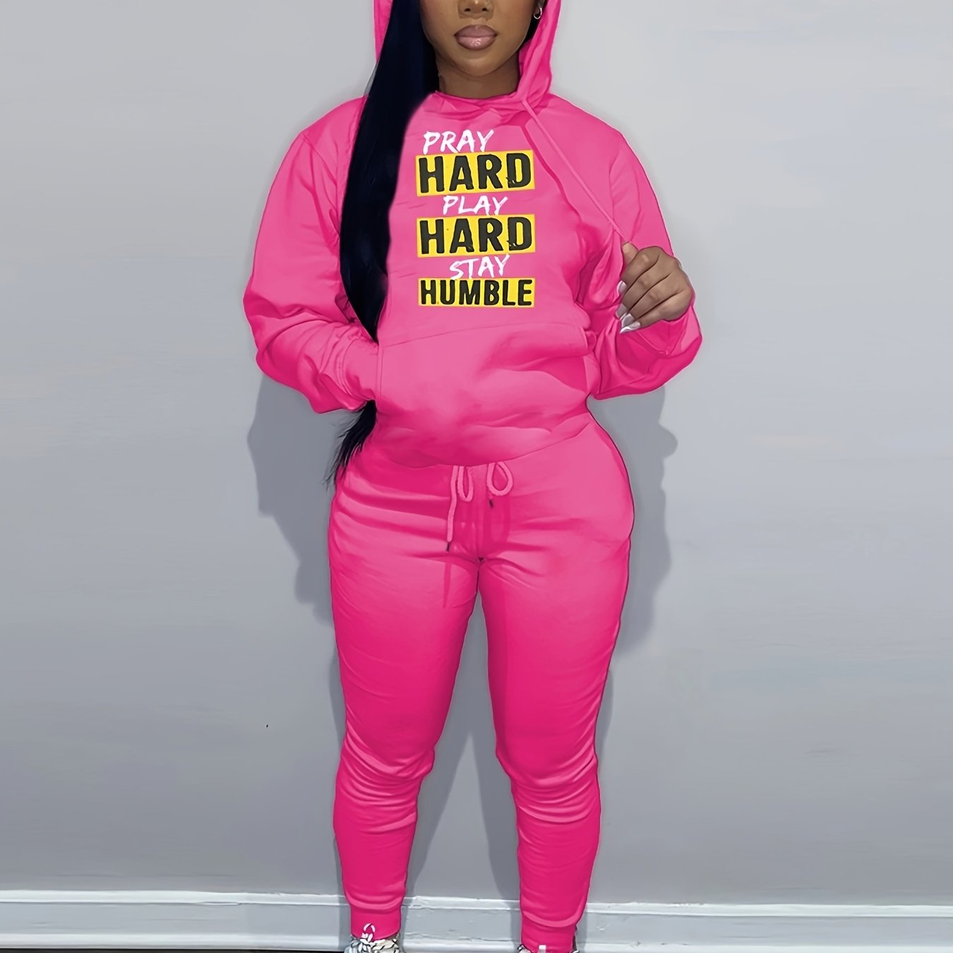 Pray Hard Play Hard Stay Humble Women's Christian Casual Outfit claimedbygoddesigns