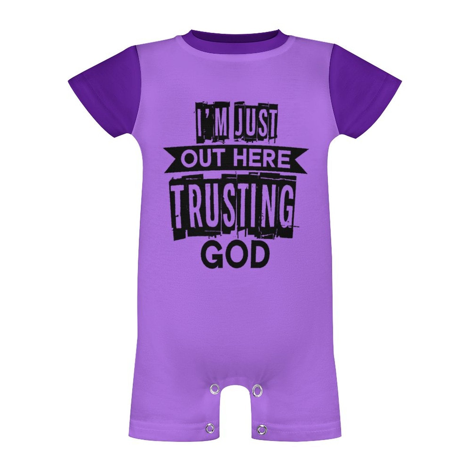 I'm Just Out Here Trusting God Christian Baby Onesie SALE-Personal Design