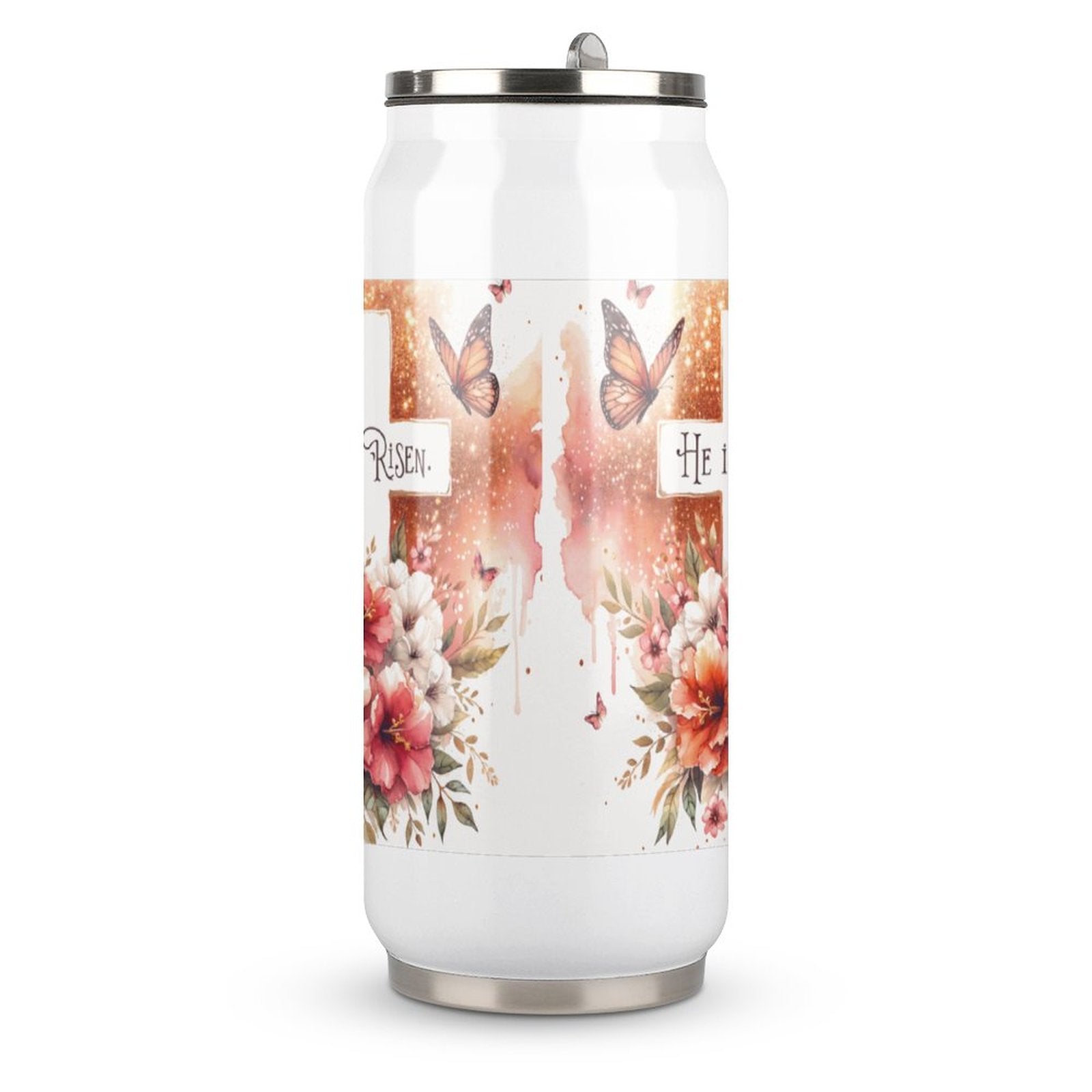 He Is Risen Christian Stainless Steel Tumbler with Straw SALE-Personal Design