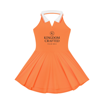 Kingdom Crafted Women’s Christian Collared Halter A‑Line Tennis Dress