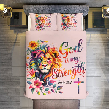 He Is My Strength 3 - PieceChristian Comforter Bedding Set - Full/Twin - ClaimedbyGodDesigns