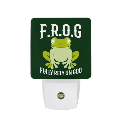 Fully Rely On Him (frog) Christian Night Light For Kids - ClaimedbyGodDesigns