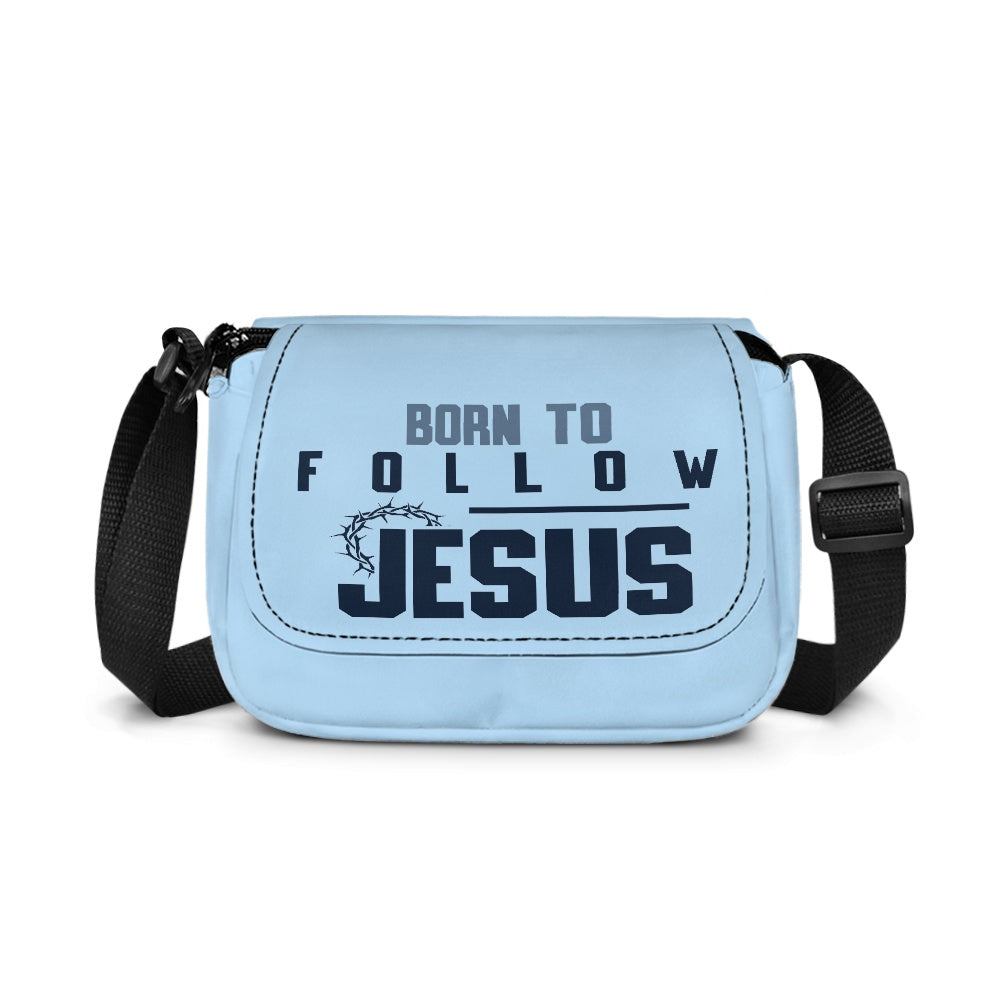 Born To Follow Jesus Christian Kids Flap Crossbody Bag