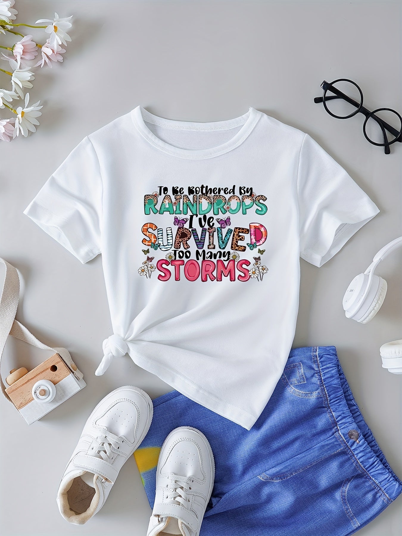 To Be Bothered By Raindrops I've Survived Too Many Storms Youth Christian T-shirt claimedbygoddesigns