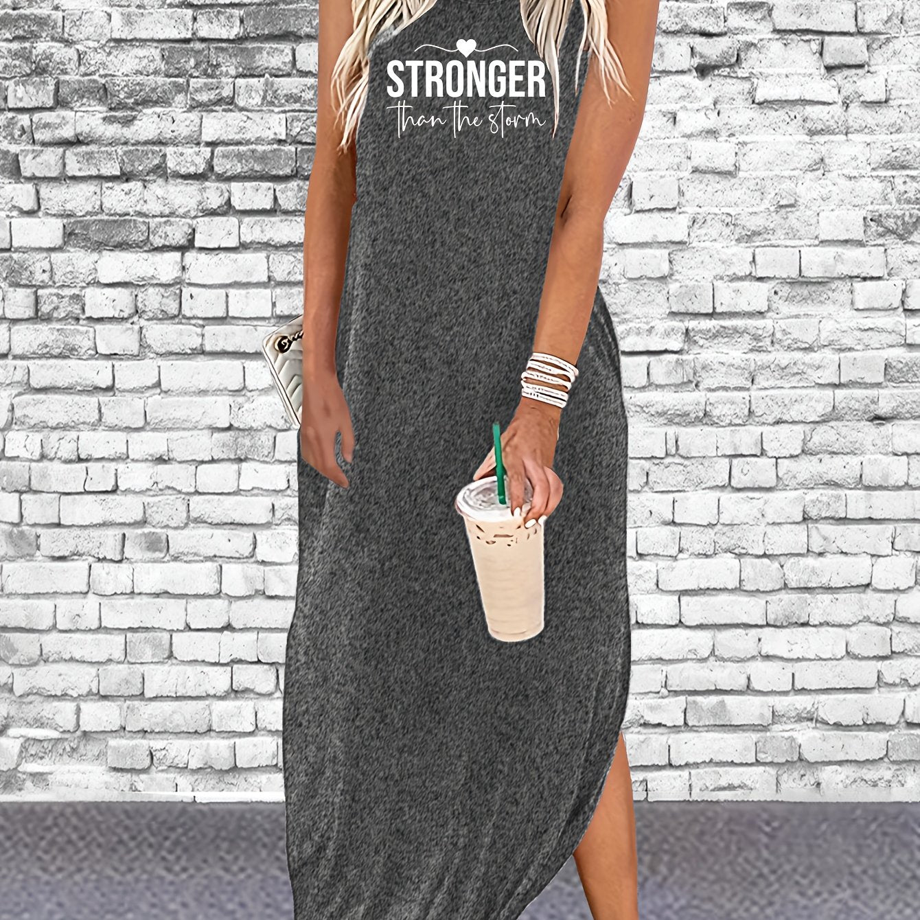 Stronger Than The Storm Women's Christian Casual Summer Tank Dress claimedbygoddesigns