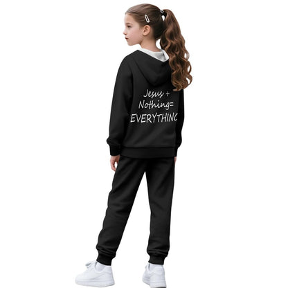 Him Plus Nothing Equals Everything Youth Christian Zippered Sportswear Outfit - ClaimedbyGodDesigns