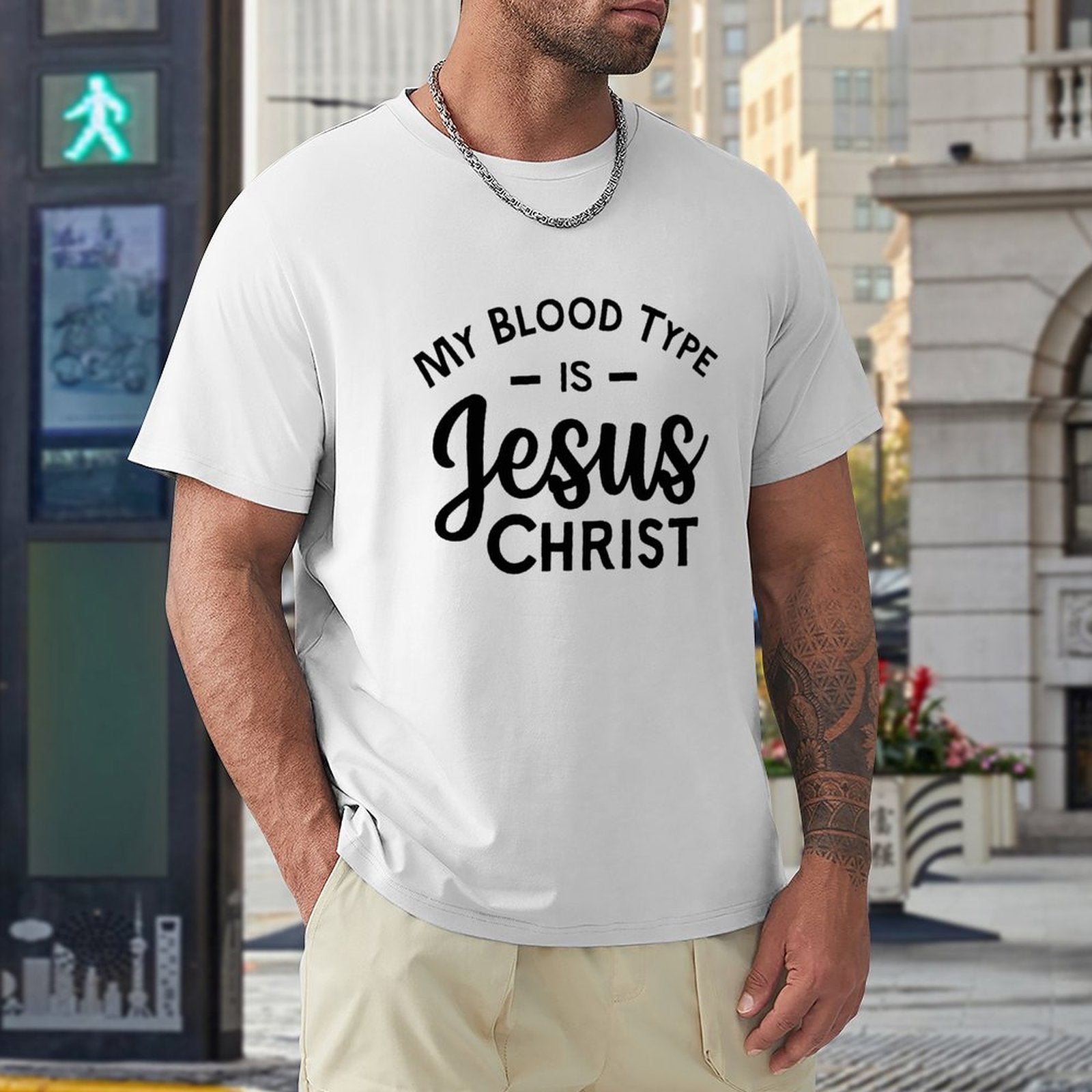 My Blood Type Is Jesus Christ Men's Christian T-shirt SALE-Personal Design