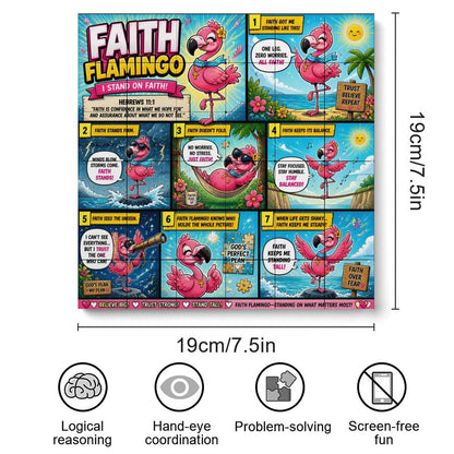 Faith Flamingo – Building Block Puzzle Ornament - ClaimedbyGodDesigns