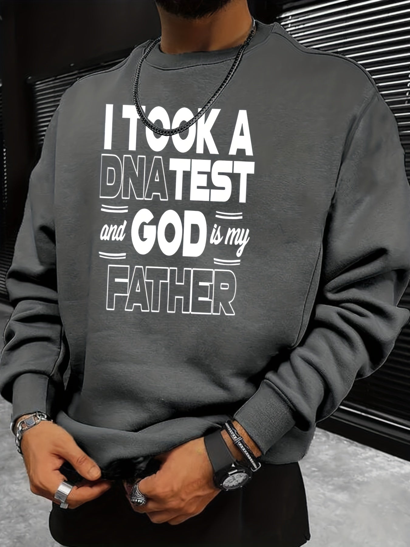 I Took A DNA Test & God Is My Father Men's Christian Pullover Sweatshirt claimedbygoddesigns