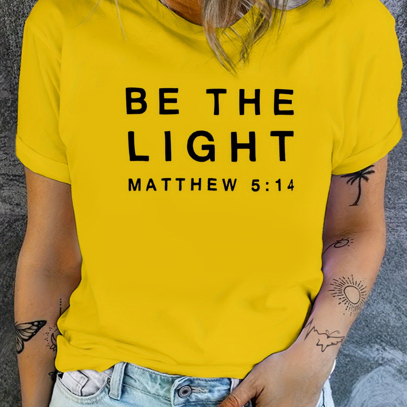 Be The Light Matthew 5:14 Women's Christian T-shirt claimedbygoddesigns