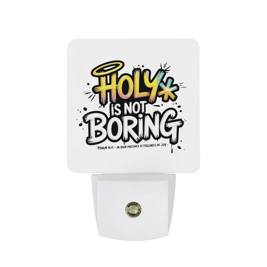 Holy Is Not Boring Christian Night Light For Kids - ClaimedbyGodDesigns