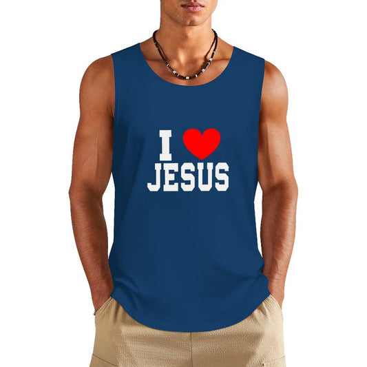 I Love Jesus Men's Christian Cotton Tank Top