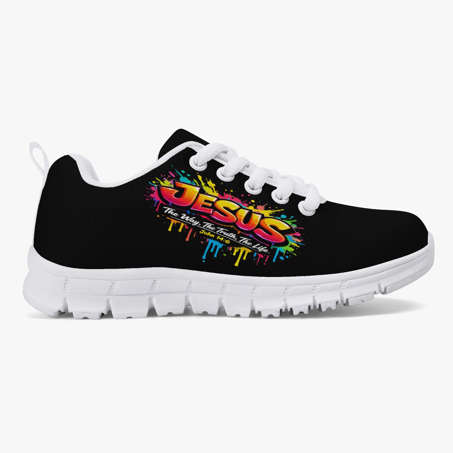 Jesus The Way The Truth The Life Christian Kids' Lightweight Mesh Sneakers - ClaimedbyGodDesigns