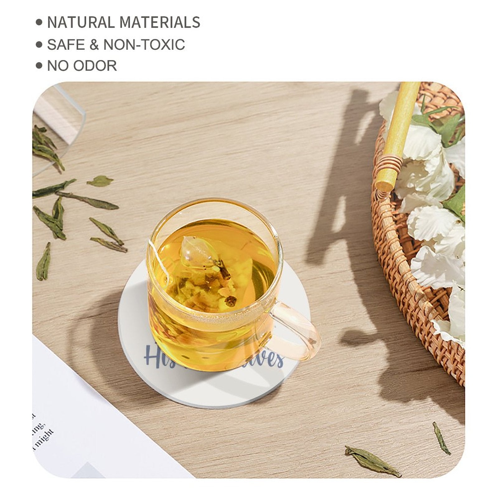 His Word Lives Round Ceramic Coaster - ClaimedbyGodDesigns