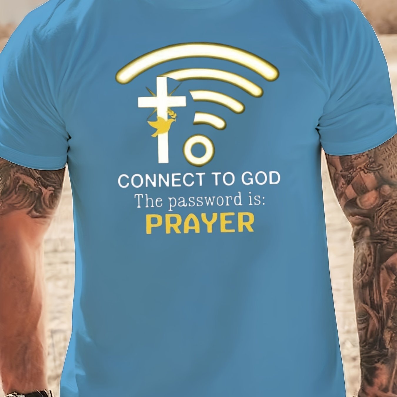 Connect To God The Password Is Prayer Men's Christian T-shirt claimedbygoddesigns