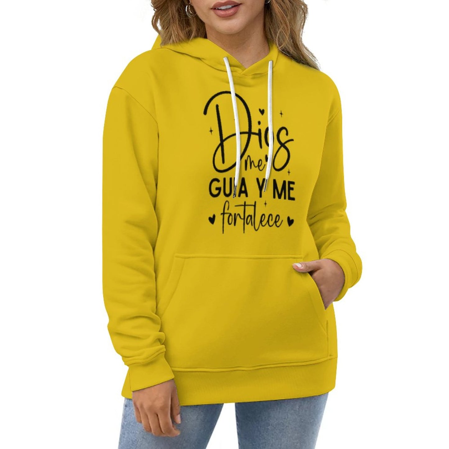 Dios Me Guia Y Me Fortalece Spanish Women's Christian Pullover Hooded Sweatshirt