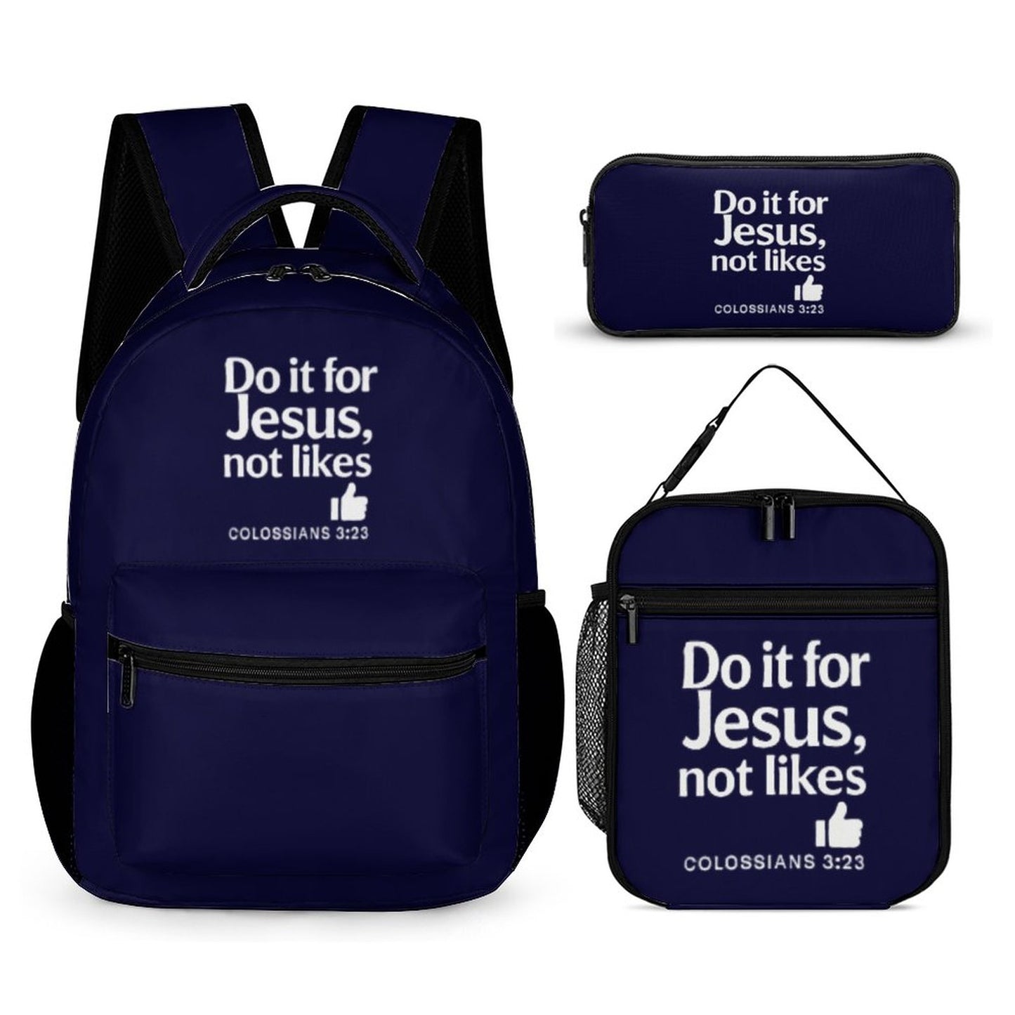 Do It For Him 3 Pcs School Backpack Set for Kids - ClaimedbyGodDesigns