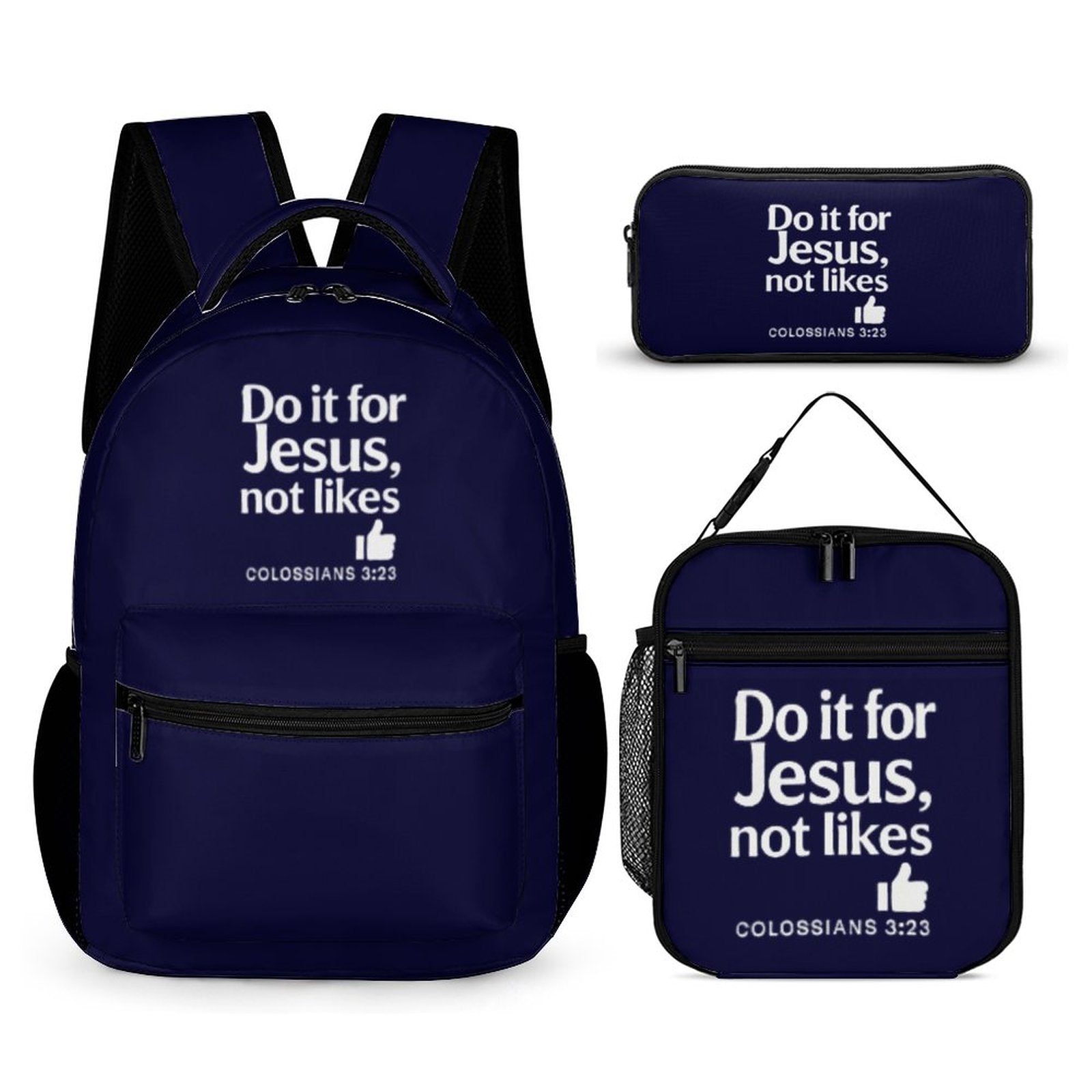Do It For Him 3 Pcs School Backpack Set for Kids - ClaimedbyGodDesigns