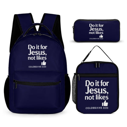 Do It For Him 3 Pcs School Backpack Set for Kids - ClaimedbyGodDesigns