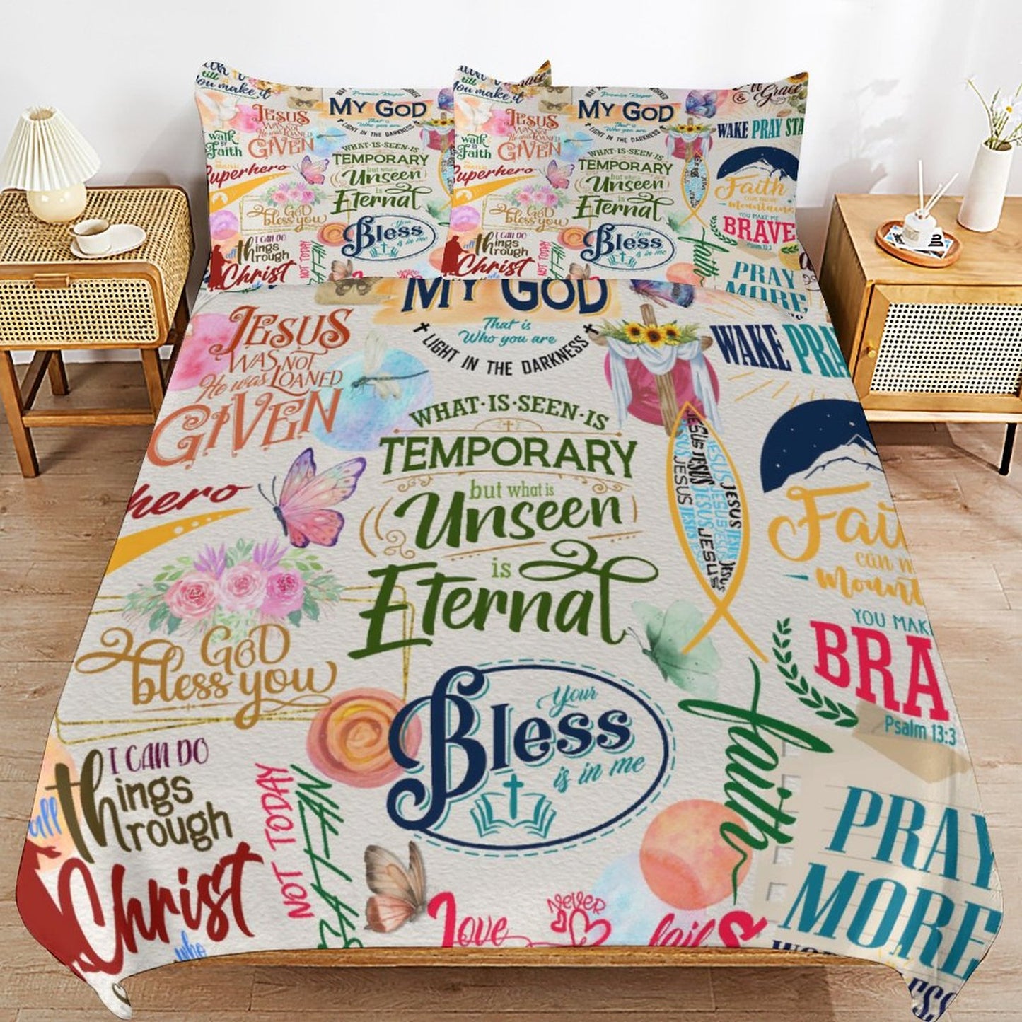 My God 3-Piece Christian Comforter Bedding Set