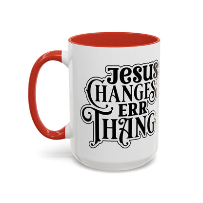 Inspirational Coffee Accent Mug - "He Changes Err Thang" - Perfect for Devotion and Gifts