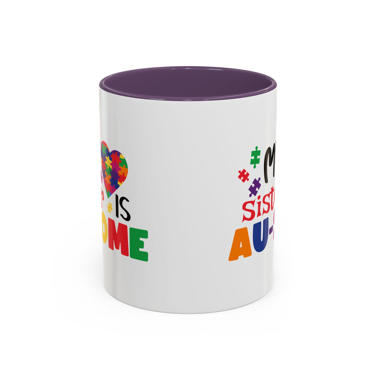 Colorful Autism Awareness Coffee Mug - "My Sister is AU-some"