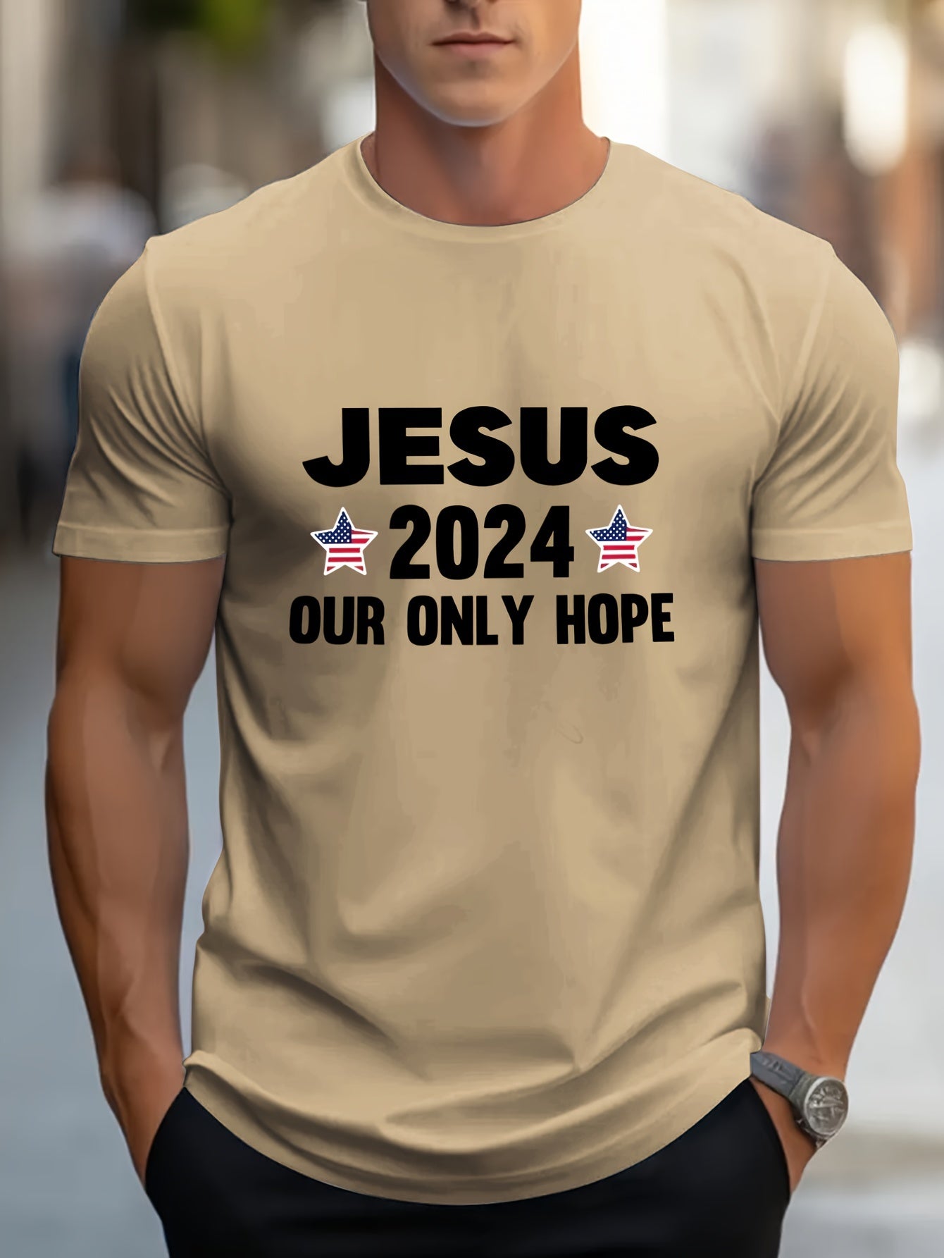 JESUS 2024 Our Only Hope Men's Christian T-shirt claimedbygoddesigns