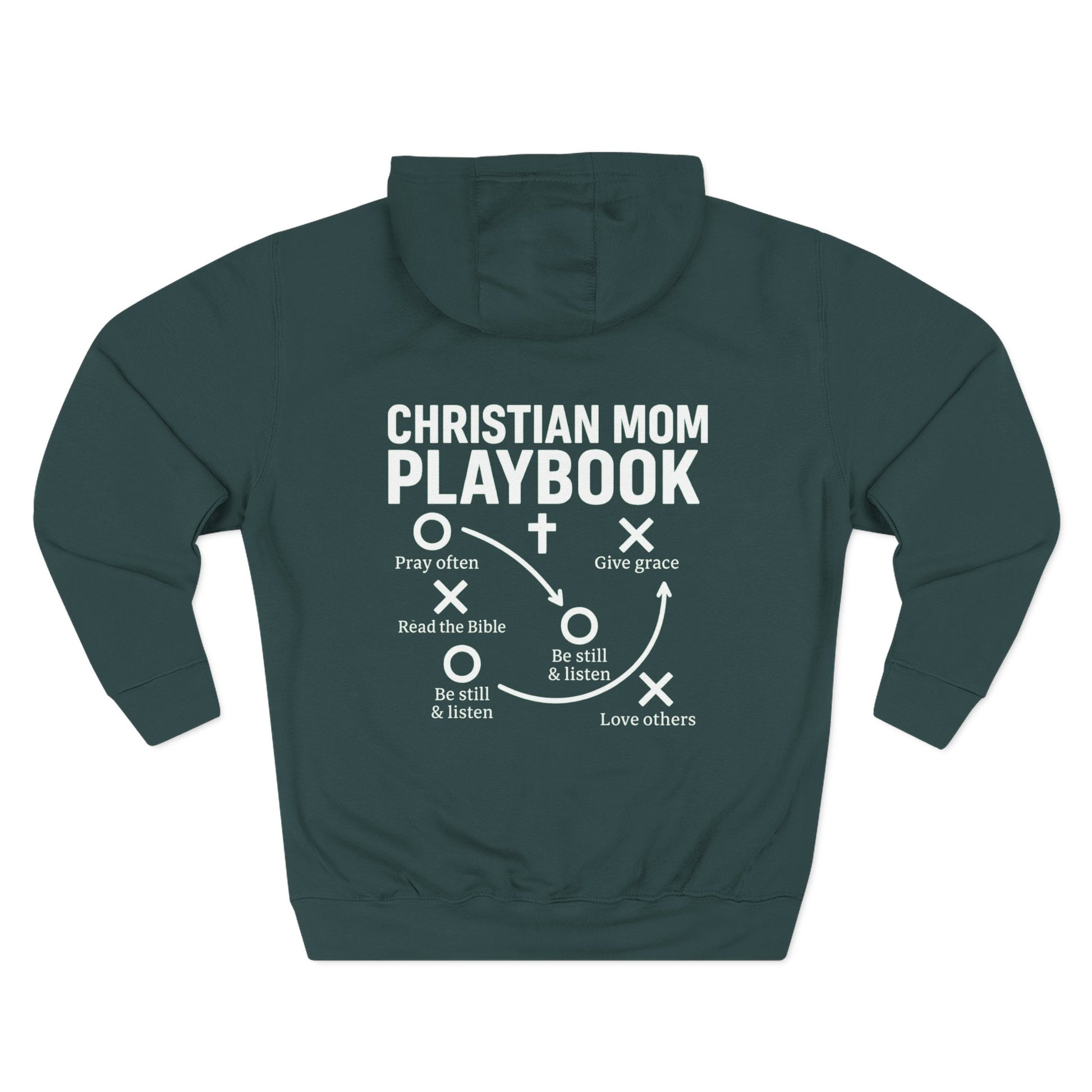 Cozy Christian Mom Playbook Women's Fleece Hoodie for Comfort, Casual Wear, Gift for Holidays, Warm Layering, Ideal for Relaxing Days - ClaimedbyGodDesigns