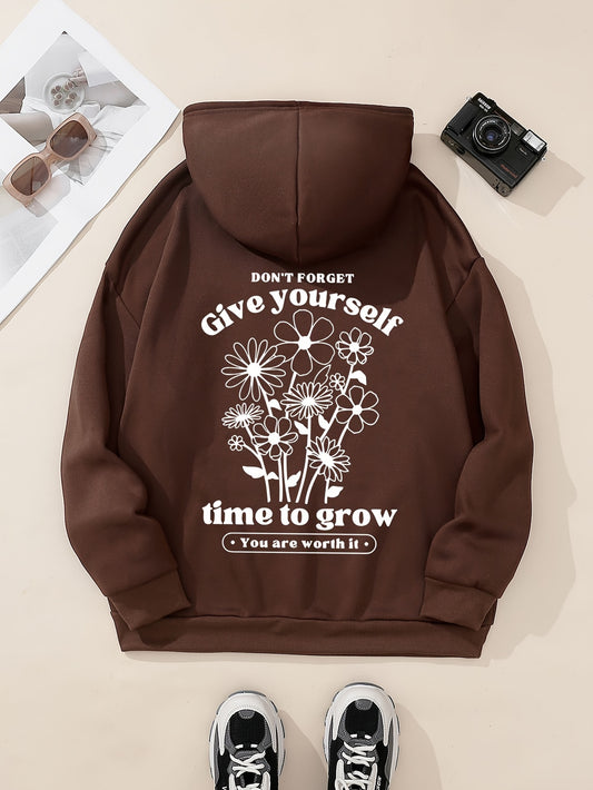 Give Yourself Time To Grow Women's Christian Pullover Hooded Sweatshirt claimedbygoddesigns