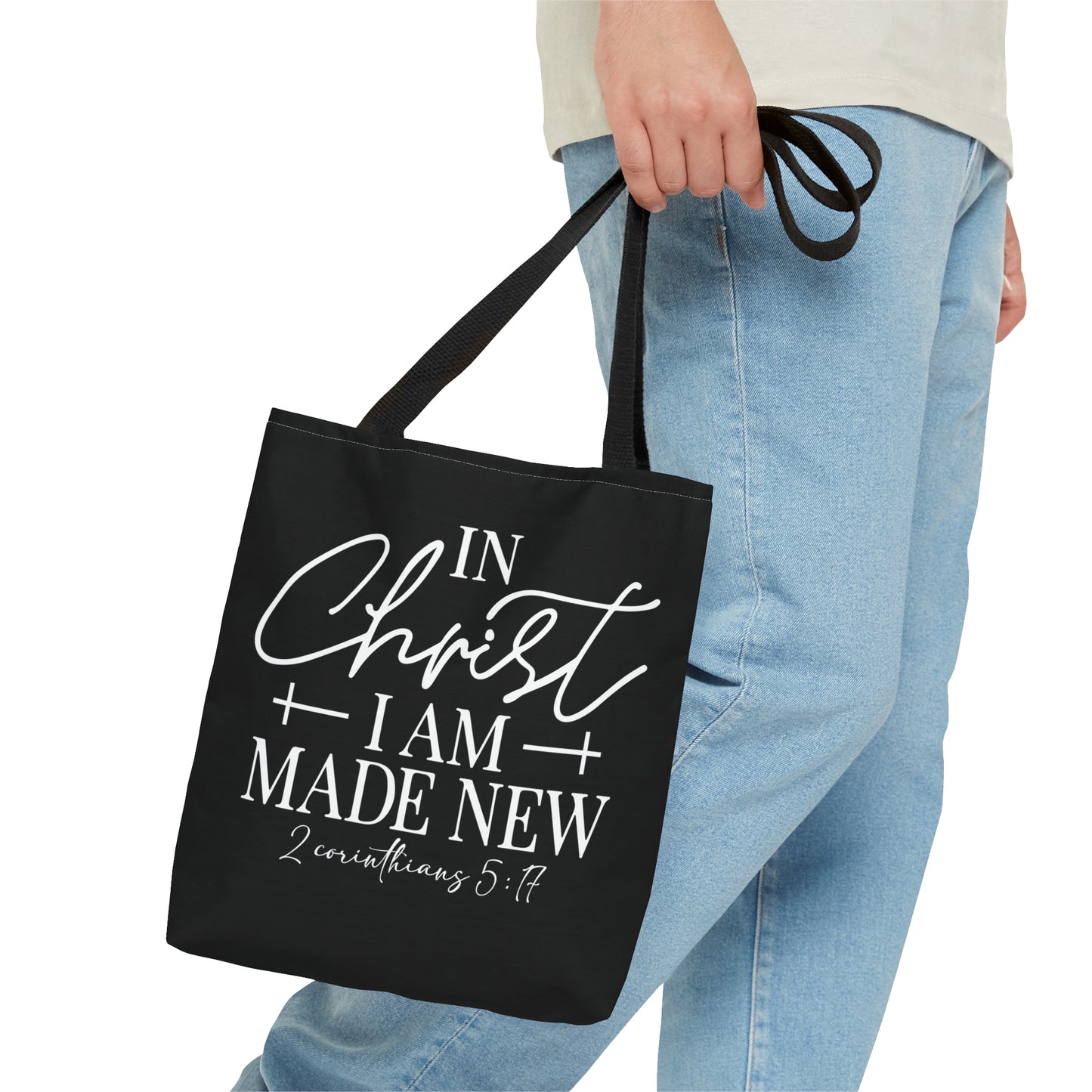 In Christ I Am Made New Christian Tote Bag