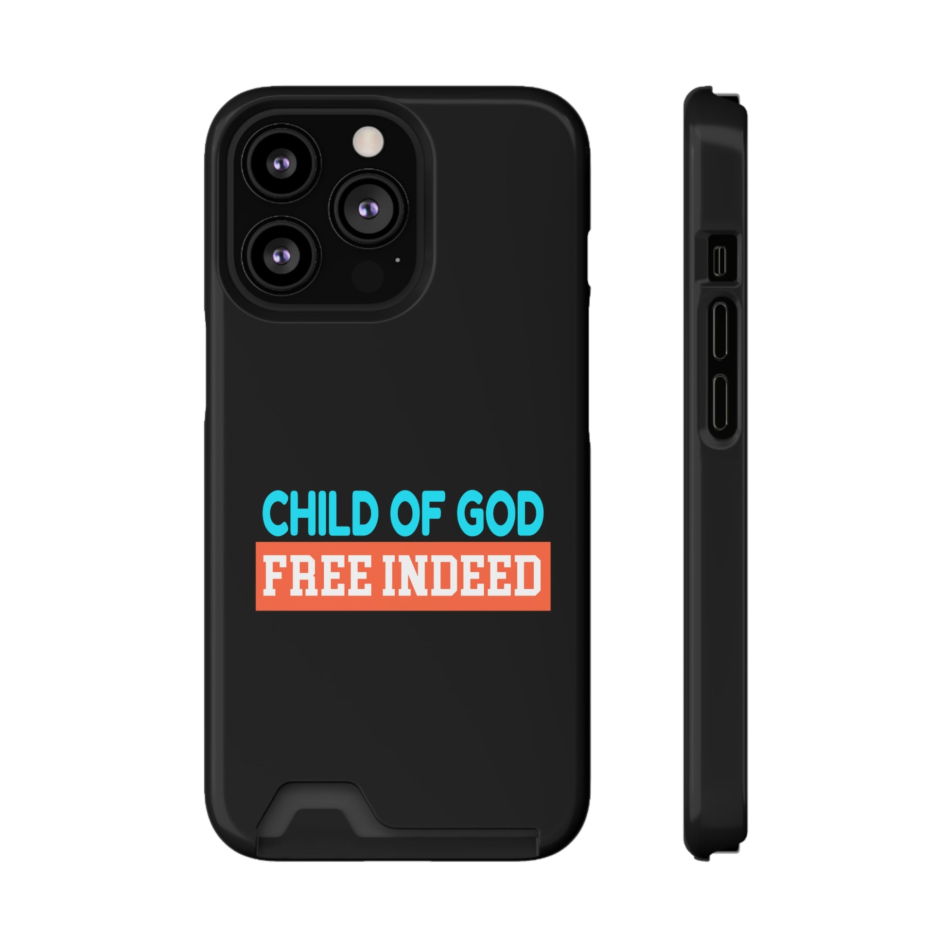 Child Of God Free Indeed Christian Phone Case With Card Holder Printify