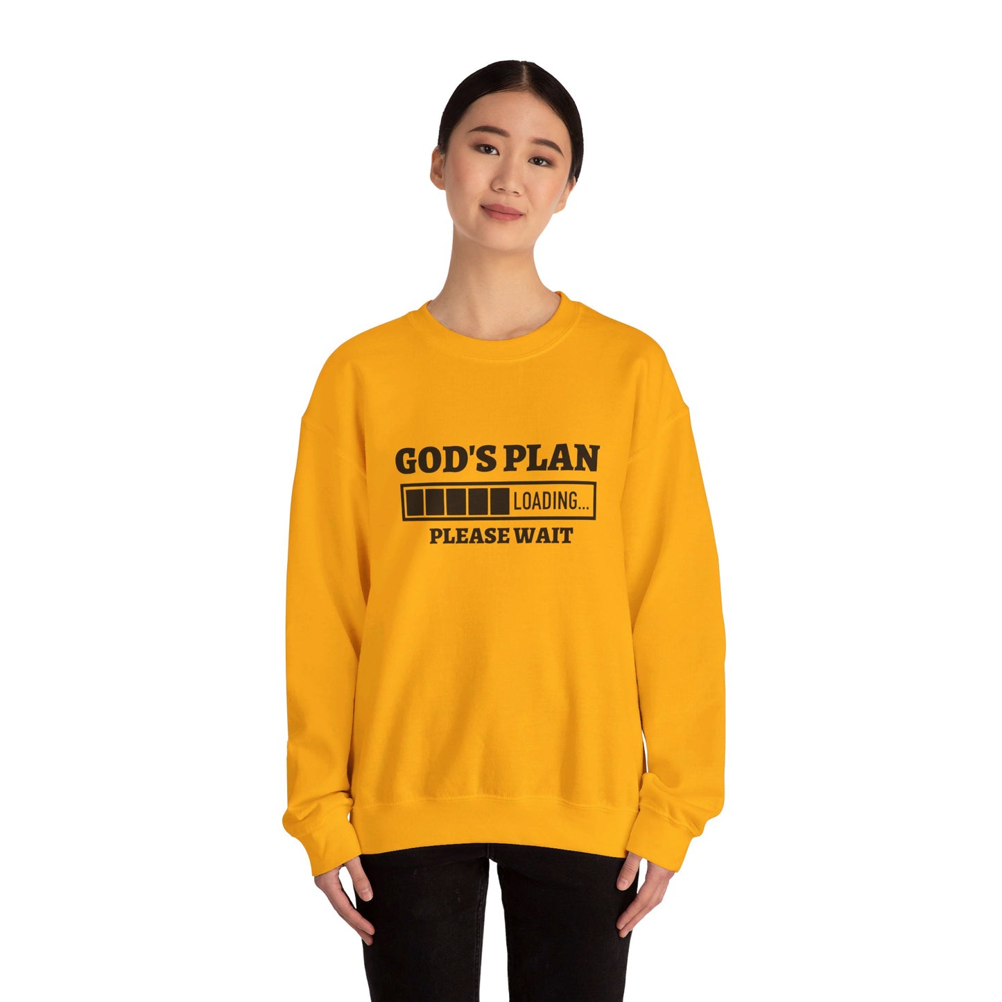 God's Plan Loading Unisex Heavy Blend™ Crewneck Christian Sweatshirt