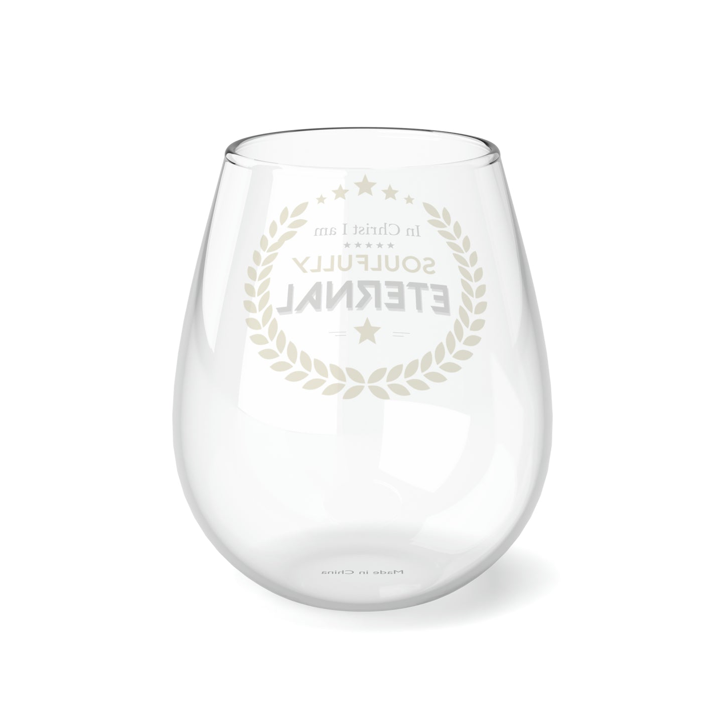 In Christ I Am Soulfully Eternal Stemless Wine Glass, 11.75oz