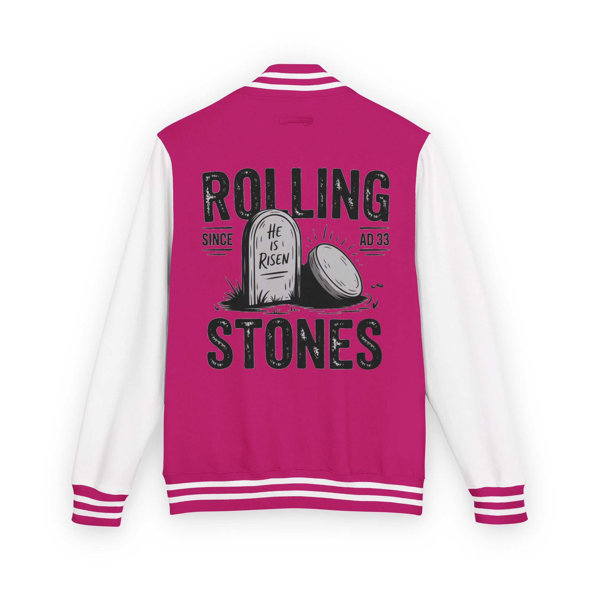 Unisex Vintage Rocker Letterman Jacket - Rolling Stones Design - ClaimedbyGodDesigns