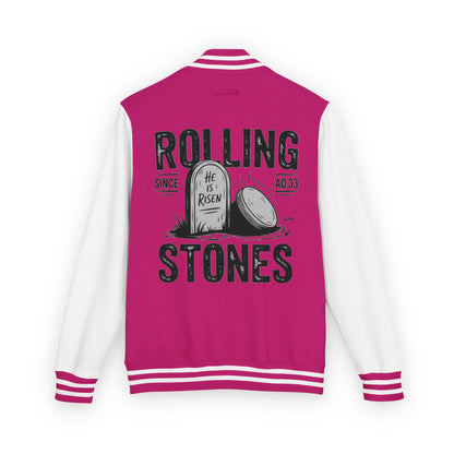 Unisex Vintage Rocker Letterman Jacket - Rolling Stones Design - ClaimedbyGodDesigns