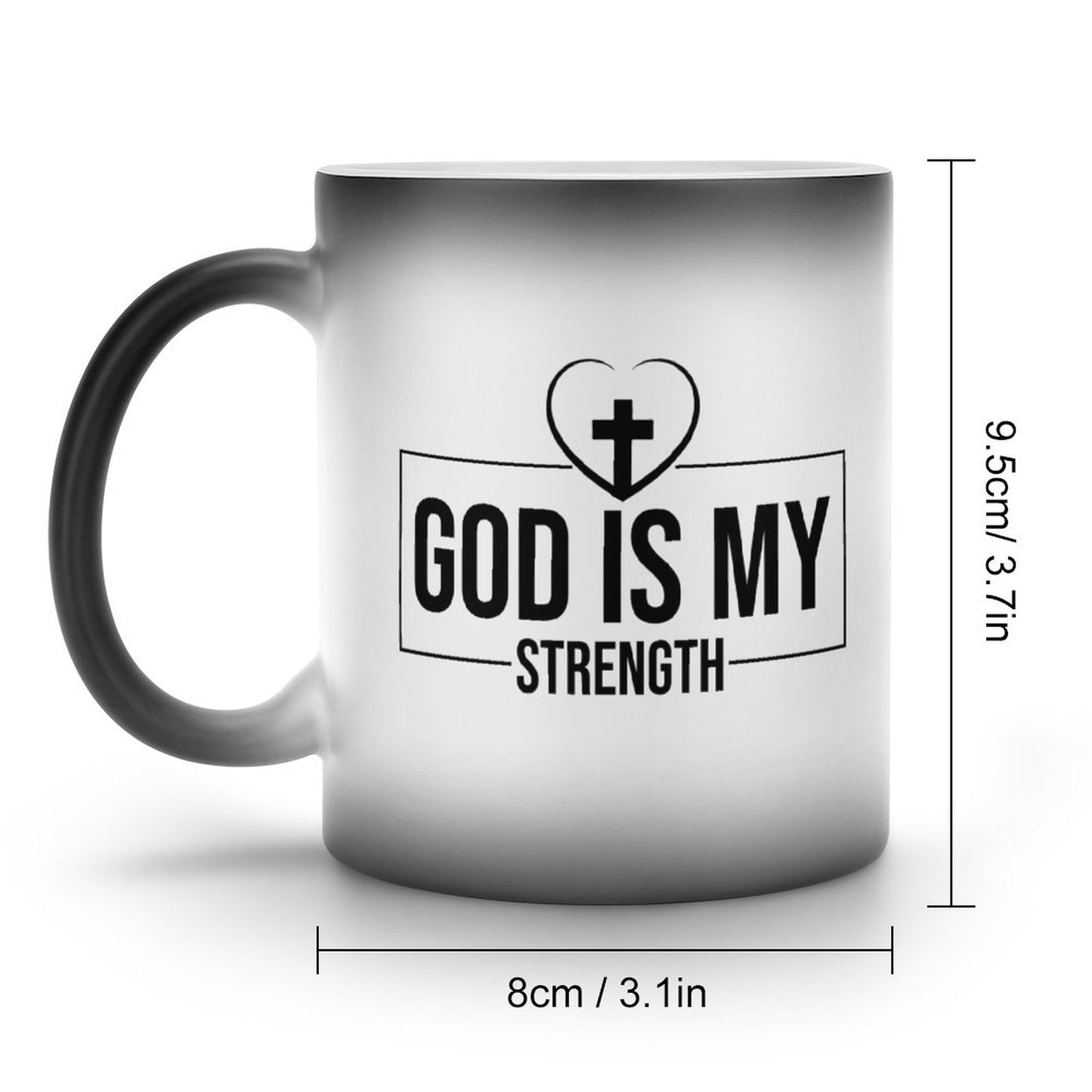 God Is My Strength Christian Color Changing Mug (Dual-sided)