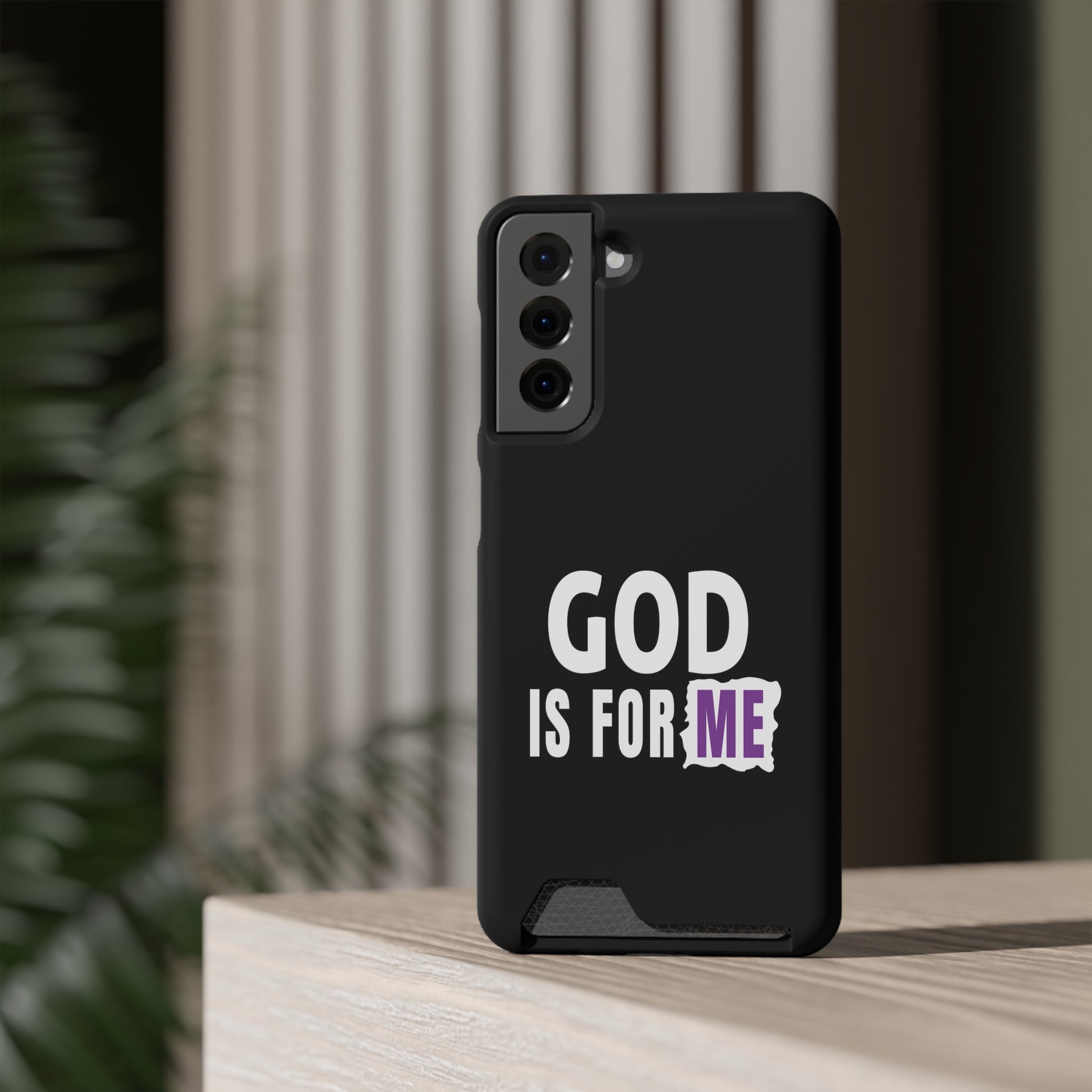 God Is For Me Christian Phone Case With Card Holder Printify