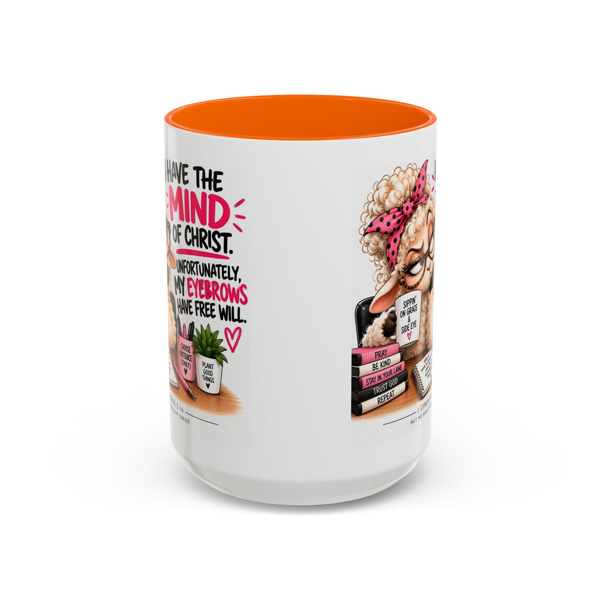 Christian Coffee Mug – "I Have the Mind of Christ" Funny Sheep Design (11/15 oz)