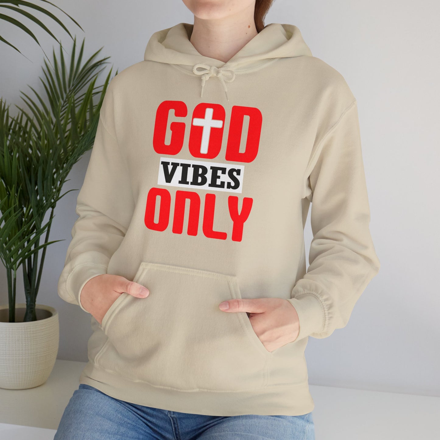 God Vibes Only Unisex Christian Hooded Pullover Sweatshirt