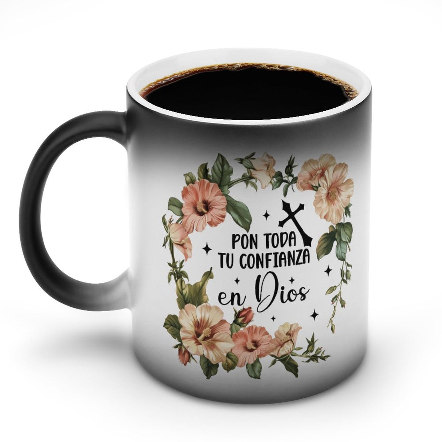 Pon Toda Tu Confianza En Dios Spanish Christian Color Changing Mug (Dual-sided)