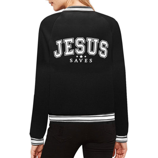 He Saves Christian Bomber Jacket for Women - ClaimedbyGodDesigns