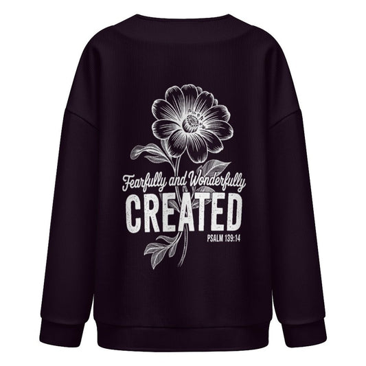Fearfully And Wonderfully Created Christian Women's Drop Shoulder Cardigan - ClaimedbyGodDesigns