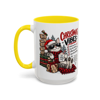 Christmas Vibes: Jesus Over Everything Santa Cat Coffee Mug