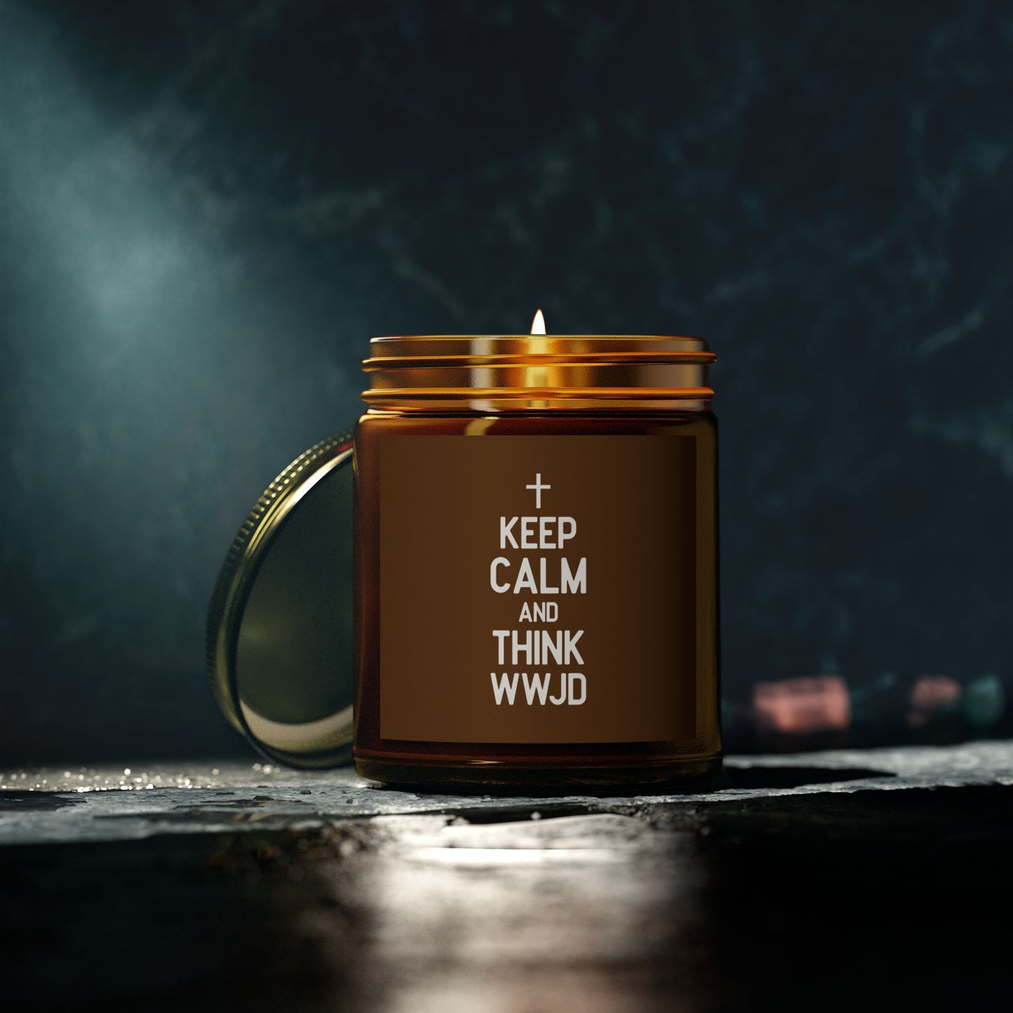 Keep Calm And Think What Would Jesus Do Christian Scented Candle (4oz, 9oz)