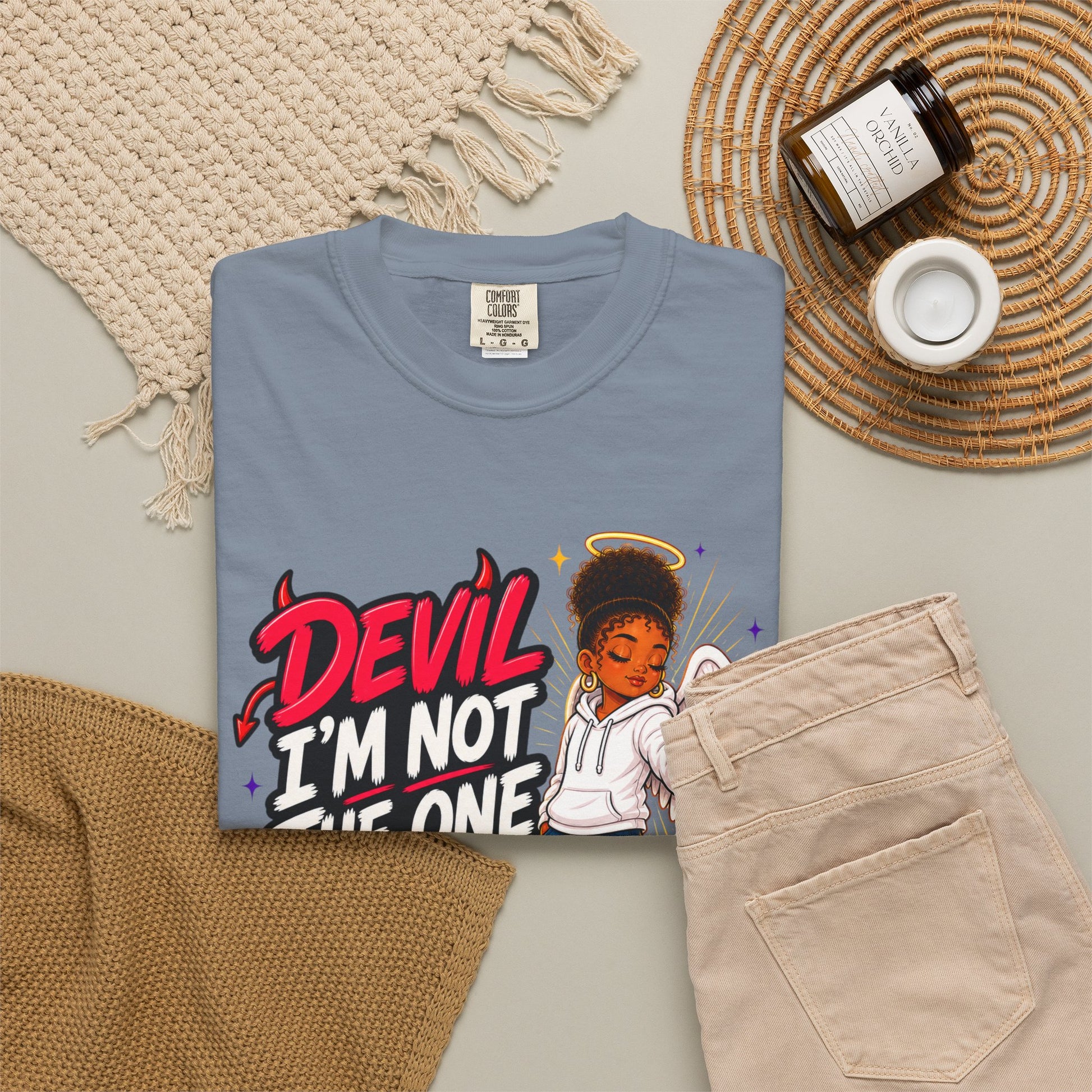 Devil I'm Not the One Today T-Shirt — Funny Angel vs Devil Graphic Tee - ClaimedbyGodDesigns